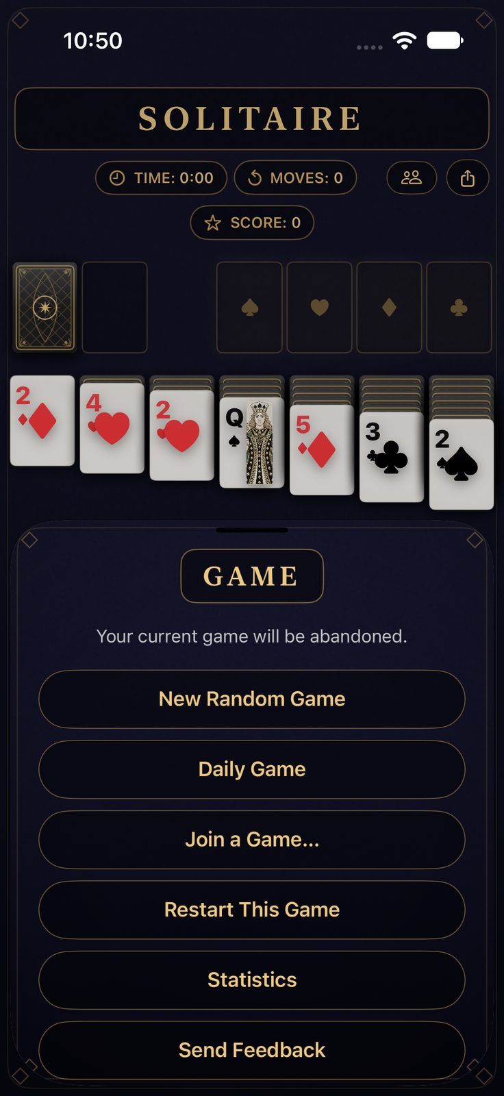Solitaire by Dolga — the Game sheet